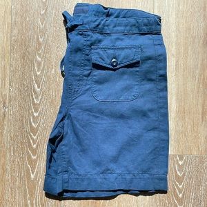 Mother Denim Harlowe navy blue cotton shorts